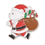 Christmas Theme Enamel Pins, Zinc Alloy Animal Brooches for Backpack Clothes, Platinum, 41x35.5mm(JEWB-S027-01A)