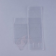 Transparent Plastic PVC Box Gift Packaging, Waterproof Folding Box, Square, Clear, 21.4x14x0.1cm, Box: 7x7x7cm(X-CON-WH0060-01B)