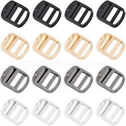 Zinc Alloy Ladder Lock Slider Buckle, Adjustable Webbing Strap Release Buckles, for Backpack Strap Accessories, Mixed Color, 38x31.3x5mm, Hole: 3~6x25.2mm, 4colors, 4pcs/color, 16pcs/box(PALLOY-NB0001-66)