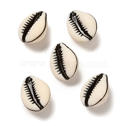 Opaque Imitation Shell Acrylic Beads, Baseball, Seashell Color, 19.5x15.5x10mm, Hole: 1.4mm(OACR-M018-01A)