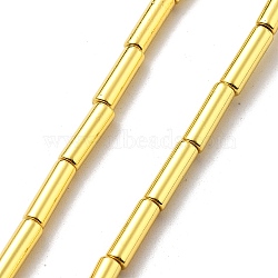 Synthetic Non-magnetic Hematite Beads Strands, Column, Golden Plated, 8.5~9x3x3mm, Hole: 0.8mm, about 46pcs/strand, 16.54''(42cm)(G-M095-I01-01G)