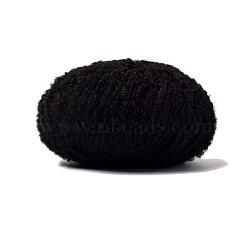 Polyester Yarn, for Weaving, Knitting & Crochet, Black, 1~2mm, about 218.72 Yards(200m)/Skein(PW-WGBB5E2-33)