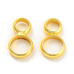 Rack Plating Brass Connector Charms, Cadmium Free & Lead Free, Long-Lasting Plated, Double Ring Links, Real 18K Gold Plated, 14x8x2.5mm, Hole: 4.5mm and 6mm(KK-P240-02G)
