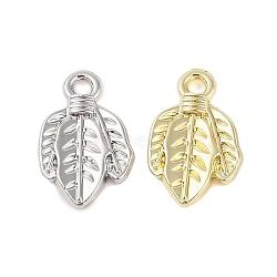 Rack Plating Alloy Pendants, Leaf, Golden, 19x11x12.5mm, Hole: 2mm(FIND-B037-09G)