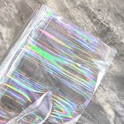 Iridescent Laser PVC Fabric, for Purse, Suitcase, Sewing Craft, Light Grey, 30x0.05cm, about 2m/roll(FIND-WH0002-34)