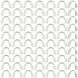 200Pcs 304 Surgical Stainless Steel Wire Guardian and Protectors, Stainless Steel Color, Hole: 0.8mm, 4.5~4.6x6~6.7x1.4mm(STAS-BBC0003-50)