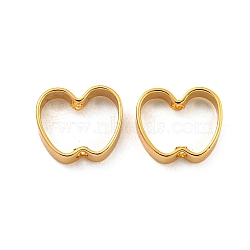 Brass Frames, Real 18K Gold Plated , Heart, 9.5x2.5mm, Hole: 1mm, 4.5x8.5mm inner diameter(KK-U006-03G-05)