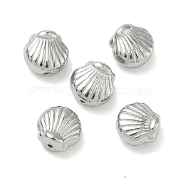 304 Stainless Steel Beads, Shell Shape, Stainless Steel Color, 7x7x4mm, Hole: 1mm(X-STAS-D204-48P)