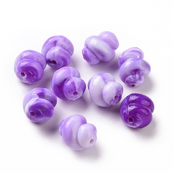 Two Tone Opaque Acrylic Beads, Conch, Blue Violet, 14x11mm, Hole: 1.6mm, 500pcs/500g