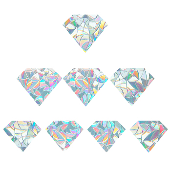 Rainbow Prism Paster, Window Sticker Decorations, Diamond Shape, Colorful, 12x10cm, 15x12.5cm, 8pcs/set