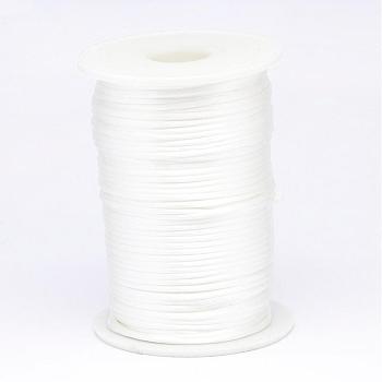 Polyester Cord, Satin Rattail Cord, for Beading Jewelry Making, Chinese Knotting, White, 2mm, about 100yards/roll