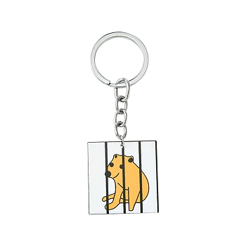 Arcylic Keychain, with Alloy Rings, Animal Themes, Dog, 8.8cm