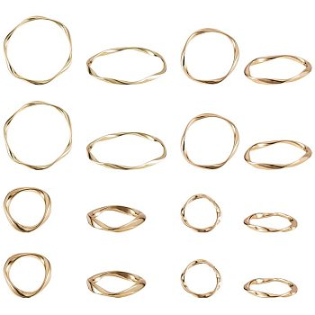 Alloy Linking Rings, For Earrings Making, Ring, Golden, 32x31x3mm, 43x39x3mm, 17x16x2mm, 21x20.5x3mm, 32pcs/set