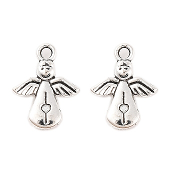 Tibetan Style Alloy Pendants, Angel, Cadmium Free & Lead Free, Antique Silver, 16.5x12.8x2.5mm, Hole: 2mm