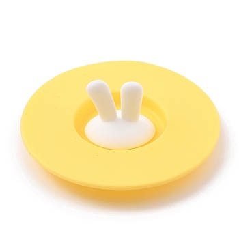 Silicone Cup Lids, Rabbit Ear Tea Cup Covers, Anti-Dust Airtight Seal For Mugs, Yellow, 100x35mm