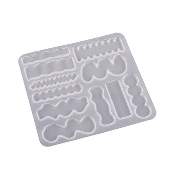DIY Silicone Irregular Cabochon Molds, Resin Casting Molds, for UV Resin, Epoxy Resin Hair Accessories Making, White, 130x136x3mm