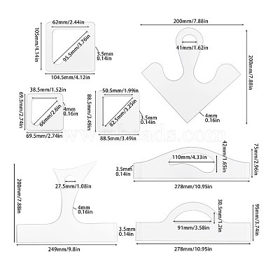Globleland 7pcs 7 styles outils de blocs d'estampage en acrylique transparent(DIY-GL0004-22)-2
