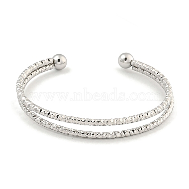 Bracelet manchette enroulé en acier inoxydable texturé anti-ternissement 304 pour femme(BJEW-P331-16P)-2