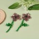 Boucles d'oreilles pendantes imitation cristal autrichien fleur de vie(X1-EJEW-TA00029-03)-2