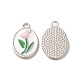 Alloy Enamel Pendants with ABS Plastic Pearl Beaded(ENAM-O050-06P)-1