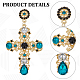 3 Pairs 3 Colors Plastic Cross Dangle Stud Earrings(EJEW-AN0004-63)-3