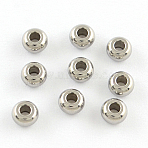 Tarnish Resistant 201 Stainless Steel Rondelle Spacer Beads, Stainless Steel Color, 5x3mm, Hole: 2mm(X-STAS-R064-43)