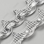 10 Yards Polyester Braided Metallic Lace Trim, for Curtain, Clothes Decoration, Silver, 3/4 inch(18mm)(DIY-WH0491-47A-01)