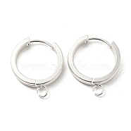 201 Stainless Steel Huggie Hoop Earrings Findings, with Vertical Loop, with 316 Surgical Stainless Steel Earring Pins, Ring, Silver, 18x3mm, Hole: 2.7mm, Pin: 1mm(STAS-A167-01O-S)