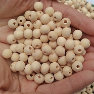 500Pcs Wood Beads, Round, Moccasin, 10mm, Hole: 3mm(FS-WG97363-02)