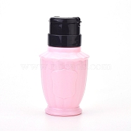 Empty Plastic Press Pump Bottle, Nail Polish Remover Clean Liquid Water Storage Bottle, with Flip Top Cap, Pink, 13.2x6.8cm(MRMJ-WH0059-30B)