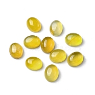 Natural Yellow Agate Cabochons, Oval, 10x8x4.5mm(G-A029-01-01)