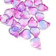 Imitation Jade Glass Charms, Petaline Shape, Lilac, 15x12x4.5mm, Hole: 1mm(GLAA-H016-02B-38)