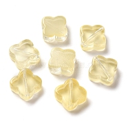Transparent Glass Beads, Rhombus, Yellow, 11.5x11.5x4.5mm, Hole: 1.2mm(GLAA-A012-06I)