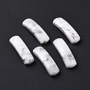 Natural Howlite Connector Charms, Curved Tube, Arch, 36~37x10.5~11x5.5~6mm, Hole: 1.2mm(G-D460-02M)