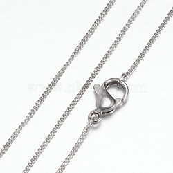 304 Stainless Steel Curb Chain Necklaces, with Lobster Claw Clasps, Stainless Steel Color, 19.8 inch(50.5cm)(STAS-P101-58P)