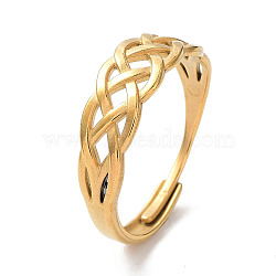 Ion Plating(IP) 304 Stainless Steel Hollow Sailor's Knot Adjustable Rings, Golden, Inner Diameter: 18.4mm(RJEW-D006-21G)