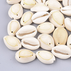 Cowrie Shell Links connectors, Old Lace, 18~23x12~15x9~11mm, Hole: 1~1.5mm, about 330pcs/500g(SSHEL-Q310-01C-02)