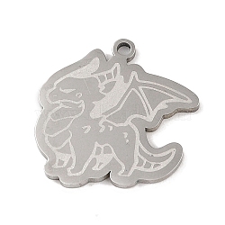 Non-Tarnish 304 Stainless Steel Pendants, Pterosaur Charm, Stainless Steel Color, 21.5x22x1.5mm, Hole: 1mm(STAS-C095-34P)