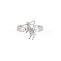 304 Stainless Steel 12 Constellations/Zodiac Signs Open Cuff Ring for Women, Stainless Steel Color, Sagittarius, US Size 6 3/4(17.1mm)(RJEW-S405-156P-C)