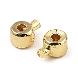 Brass Crimp Beads, Long-Lasting Plated, Column, Real 14K Gold Plated, 4.5x3.5x2.5mm, Hole: 0.9mm(X-KK-Z030-17A-G)