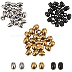 304 Stainless Steel Spacer Beads, Barrel, Mixed Color, 6x5mm, Hole: 2.5mm, 20pcs/color, 60pcs/box(STAS-UN0001-05)