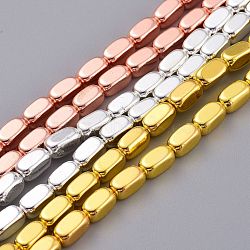 Non-magnetic Synthetic Hematite Beads Strands, Galvanic Plating(Color Retention for 1 Year), Mixed Color, 8x4x4mm, Hole: 1mm, about 50pcs/strand, 15.75 inch(40cm)(G-A181-A01)