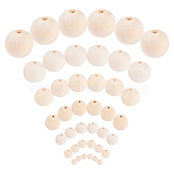 Unfinished Wood Beads, Natural Wooden Loose Beads Spacer Beads, Round, 8x7mm, Hole: 2~3mm(WOOD-PH0008-16)