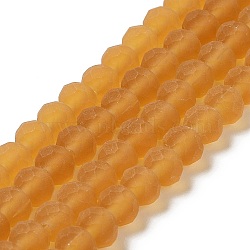 Transparent Glass Beads Strands, Faceted, Frosted, Rondelle, Goldenrod, 3mm, Hole: 1mm(EGLA-A034-T2mm-MD04)