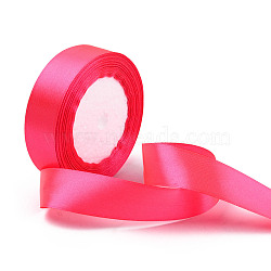 Single Face Satin Ribbon, Polyester Ribbon, Magenta, 1 inch(25mm) wide, 25yards/roll(22.86m/roll), 5rolls/group, 125yards/group(114.3m/group)(RC25mmY014)