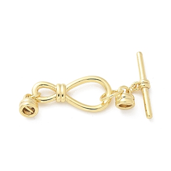 Brass Toggle Clasps, Knot, Golden, 45x23x6mm