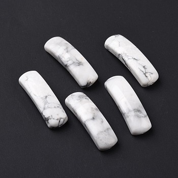 Natural Howlite Connector Charms, Curved Tube, Arch, 36~37x10.5~11x5.5~6mm, Hole: 1.2mm