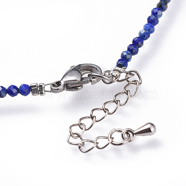 Lapis-lazuli naturels des colliers en perles(NJEW-JN02492-01)-3