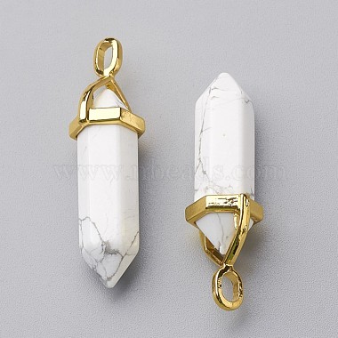 Natural Howlite Double Terminated Pointed Pendants(X-G-G902-B21)-3