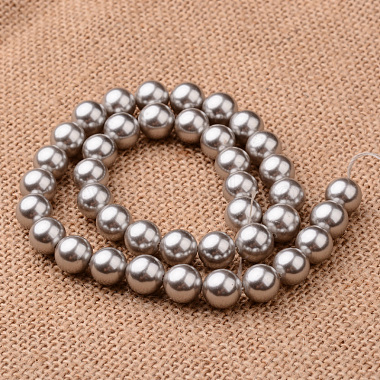 Polished Round Grade A Shell Pearl Bead Strands(BSHE-M027-8mm-26)-2